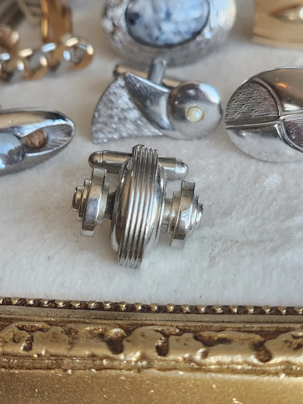 Estate Lot 9 VTG Single Art Deco Cuff Links MCM Craft Repair